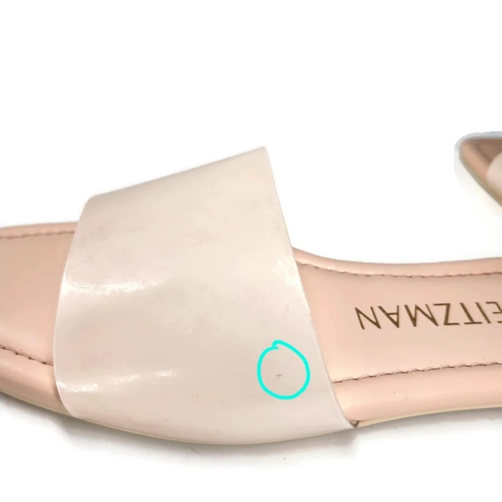 Stuart Weitzman Summer Rosewater Pink Cream Slide-On Flat Sandals
